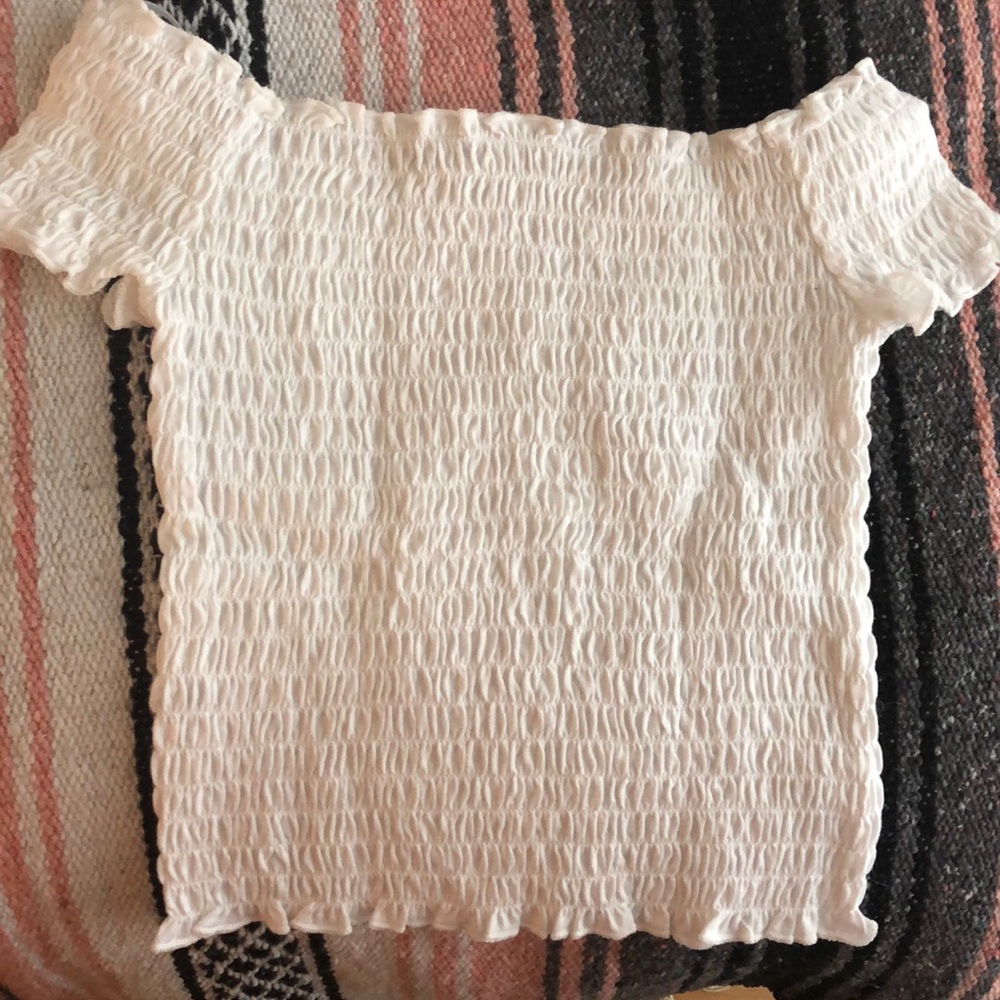 Ribbed off the shoulder top